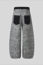 Leopard Contrast Pocket Barrel Leg Pants