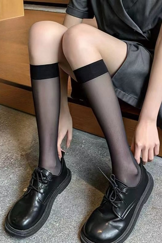 Seamless Sheer Nude Knee High Tights Main image