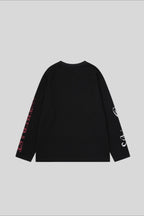 Distressed Face Graphic Waffle Long Sleeve Tee