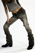 Stacked Wash Slim Flare Jeans