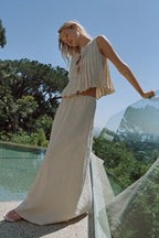 Chic Tie Strap Sleeveless Maxi Skirt Set