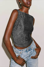 Y2K Sequin Sleeveless Bodycon  Tank Top