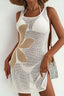 Hollow Out Knit Printed Sleeveless Cover Up
