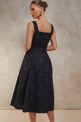 Embroidered Sleeveless Midi Dress