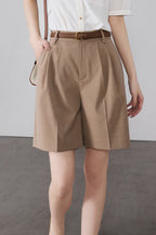 Loose Fit Straight Tailored Casual Shorts