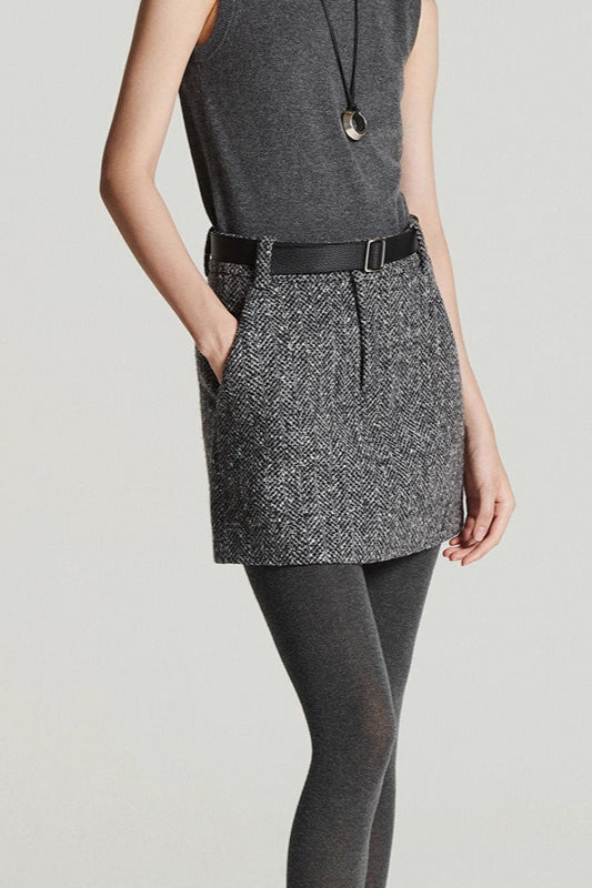 Embroidered Tweed Back Vent Skirt Secondary image