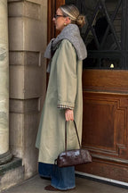 Plaid Insert Relaxed Overcoat