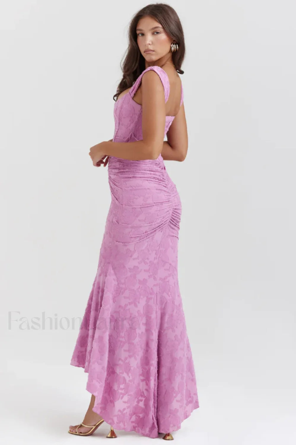 Cesca Retro Cream Charming White Floral Maxi Dress