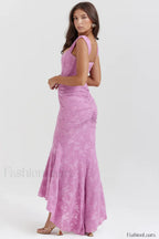 Cesca Retro Cream Charming White Floral Maxi Dress