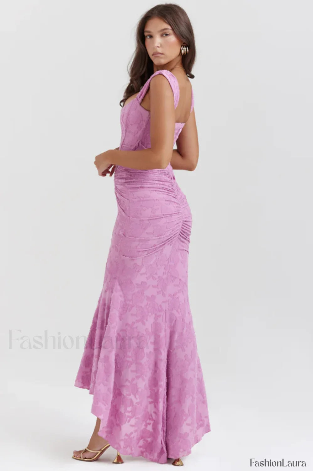 Cesca Retro Cream Charming White Floral Maxi Dress