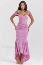 Cesca Retro Cream Charming White Floral Maxi Dress XS / Rose Pink