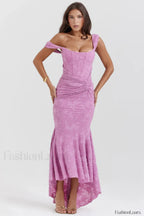 Cesca Retro Cream Charming White Floral Maxi Dress XS / Rose Pink