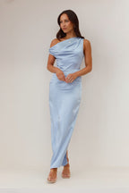 Solid Sleeveless Asymmetric Formal Dress