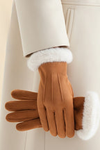 Windproof Fleece Lined Suede Touchscreen Gloves