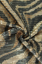Sequin Tiger Print Halter Party Dress
