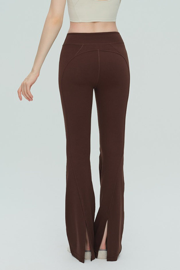 High-Waisted Breathable Flared Workout Slit Leggings Secondary image