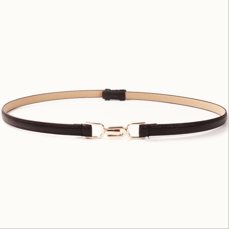 Slim Double Buckle Narrow Belt Secondary image