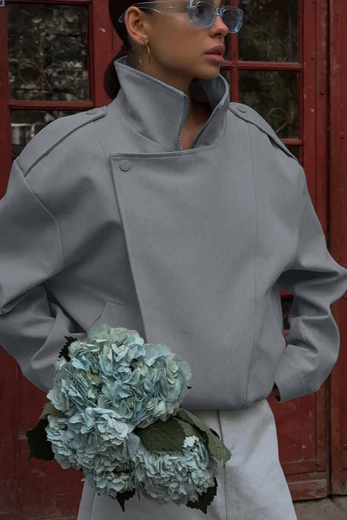 Stand Collar Long Sleeve Tailored Jacket Secondary image