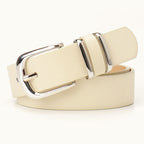 Minimal Textured Double Ring Buckle Waist Belt