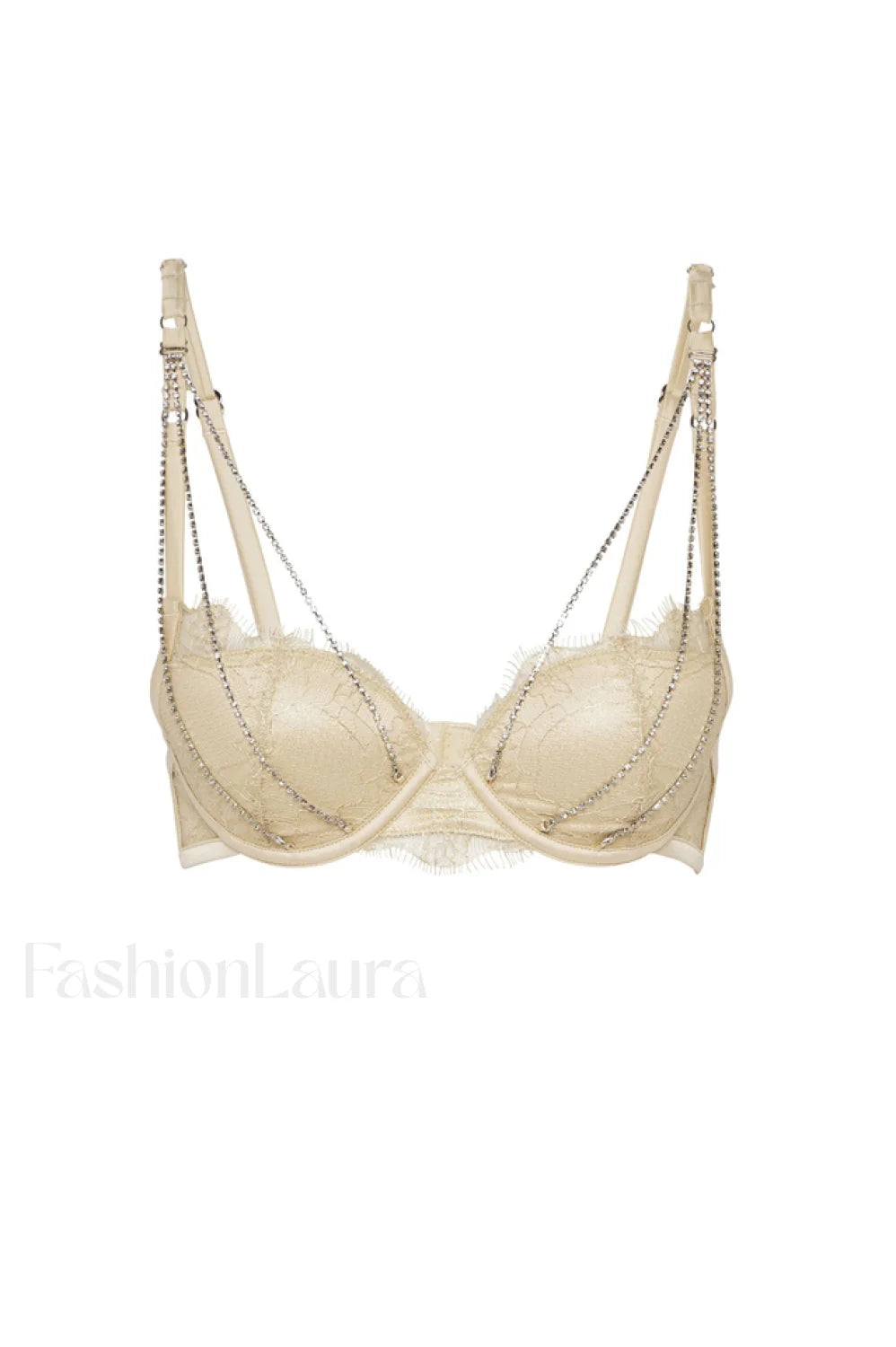 Chain Bra & Charming Underwear Garter Belt Set