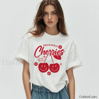 Cherry Delicious Raccoon Meme Graphic T Shirt