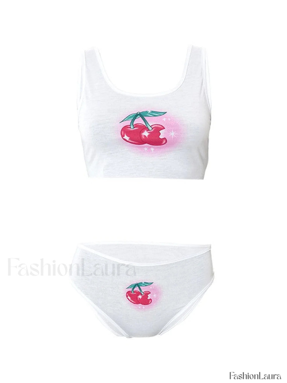 Cherry Print Two Piece Set Two Piece Outfits