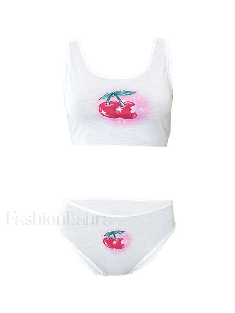 Cherry Print Two Piece Set Two Piece Outfits