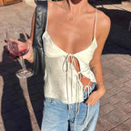 Chic Hollow Party Crop Top APRICOT / S