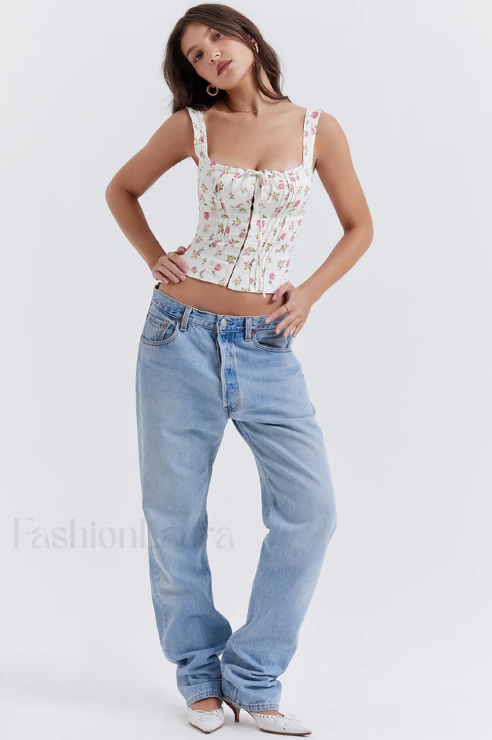 Chic Rose Stylish Print Top