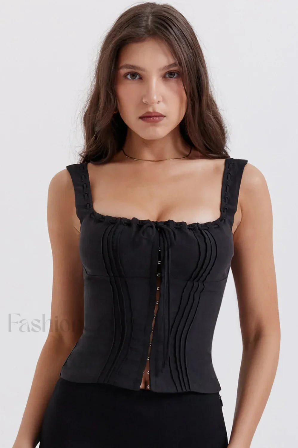 Chicca Blue Stylish Printed Top XS / Black