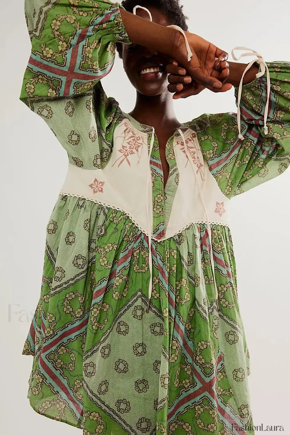 Chiffon Floral Tunic Boho Dress