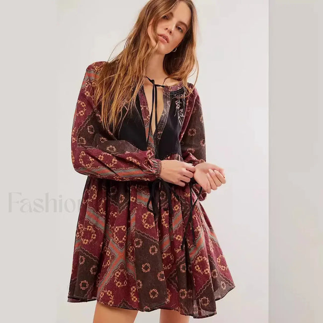 Chiffon Floral Tunic Boho Dress Main image