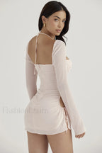 Chiffon Halter Stylish Mini Dress