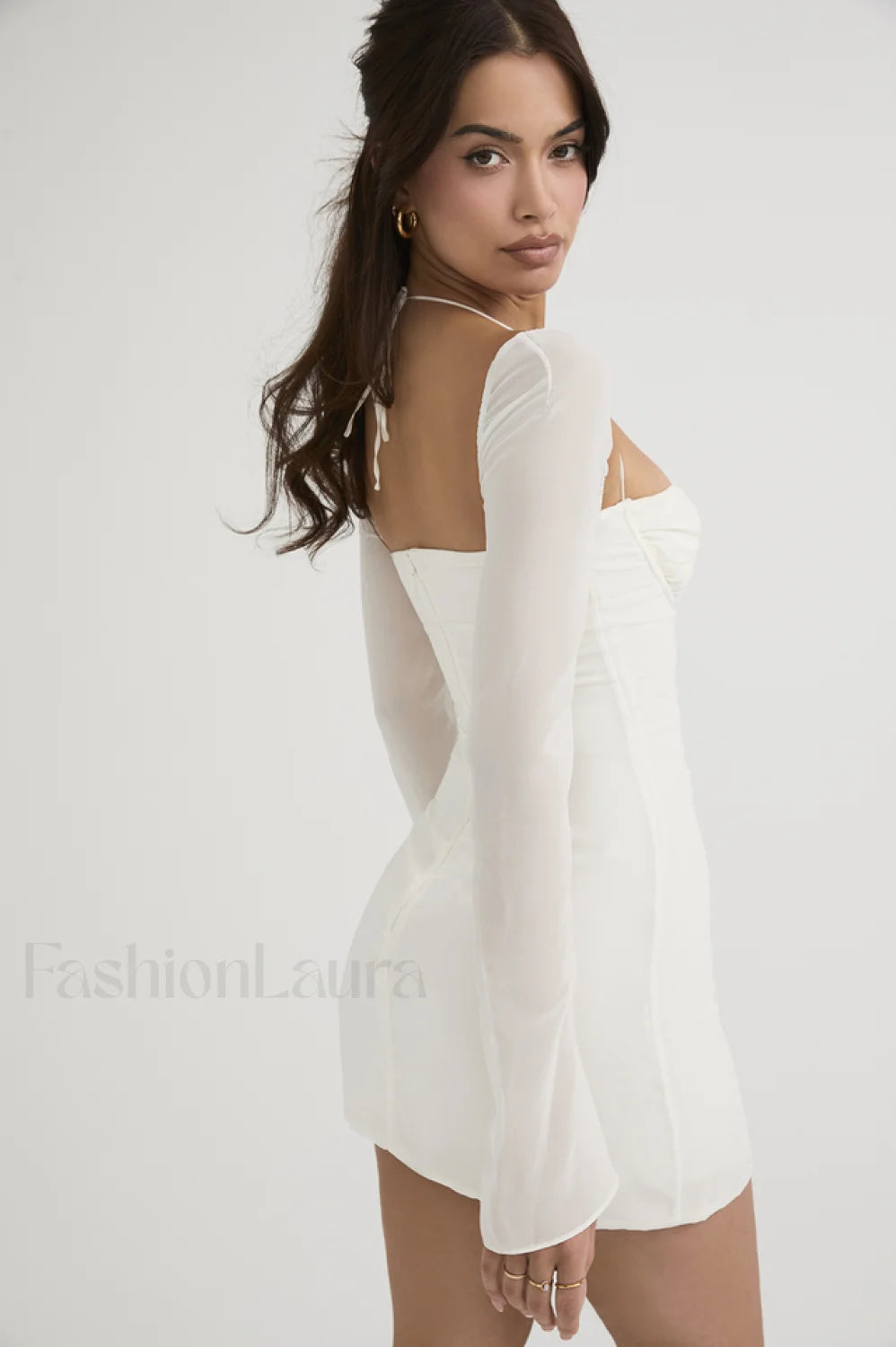 Chiffon Halter Stylish Mini Dress
