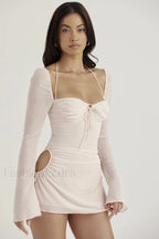 Chiffon Halter Stylish Mini Dress