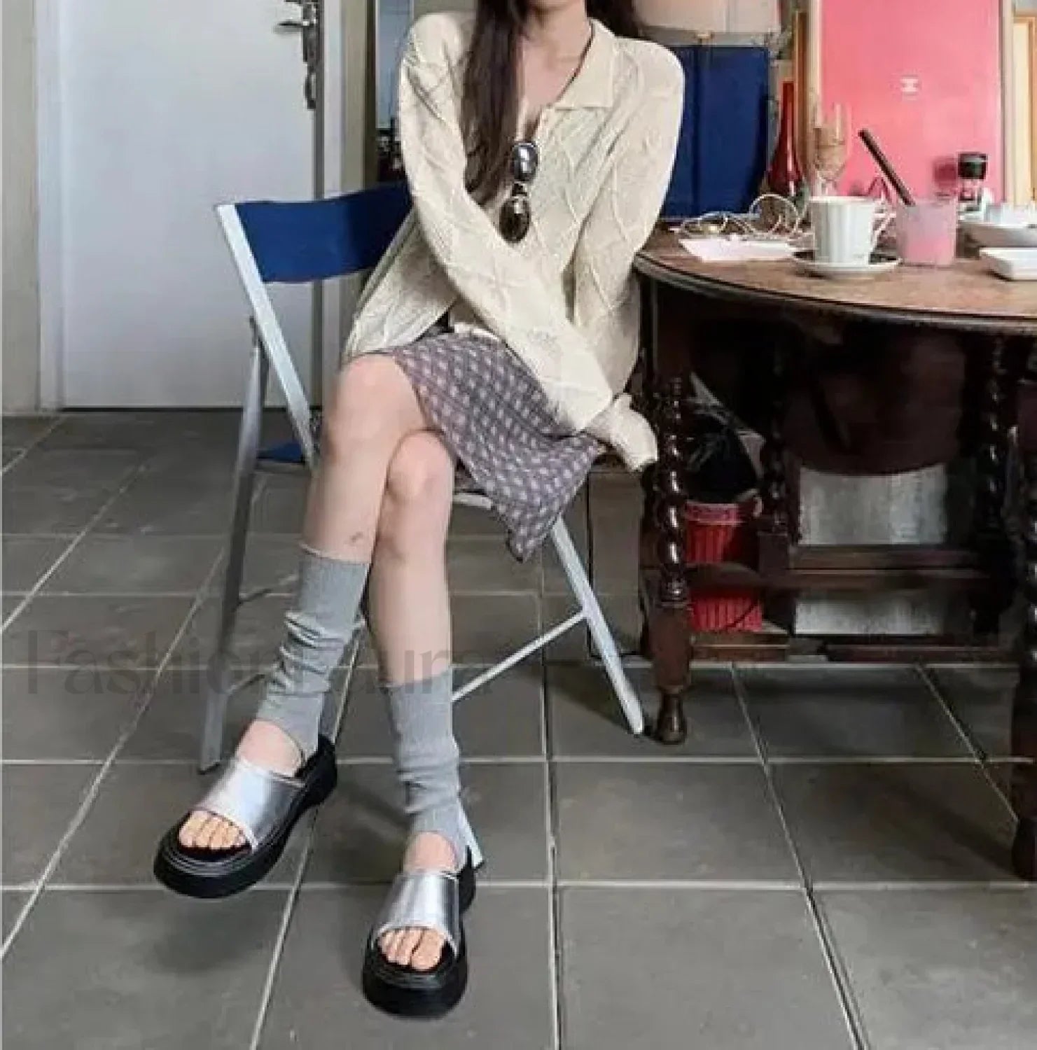 Chiffon Low Waist Patchwork Skirt Secondary image