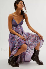 Chiffon Strap Backless Boho Dress