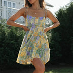 Chiffon Strappy Ruffled Floral Dress