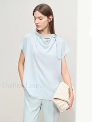 Chiffon Tie Neck Blouse T Shirt