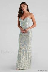 Christal Sequin Stylish Mermaid Formal Dress