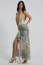 Cindy Plunge Stylish Maxi Dress