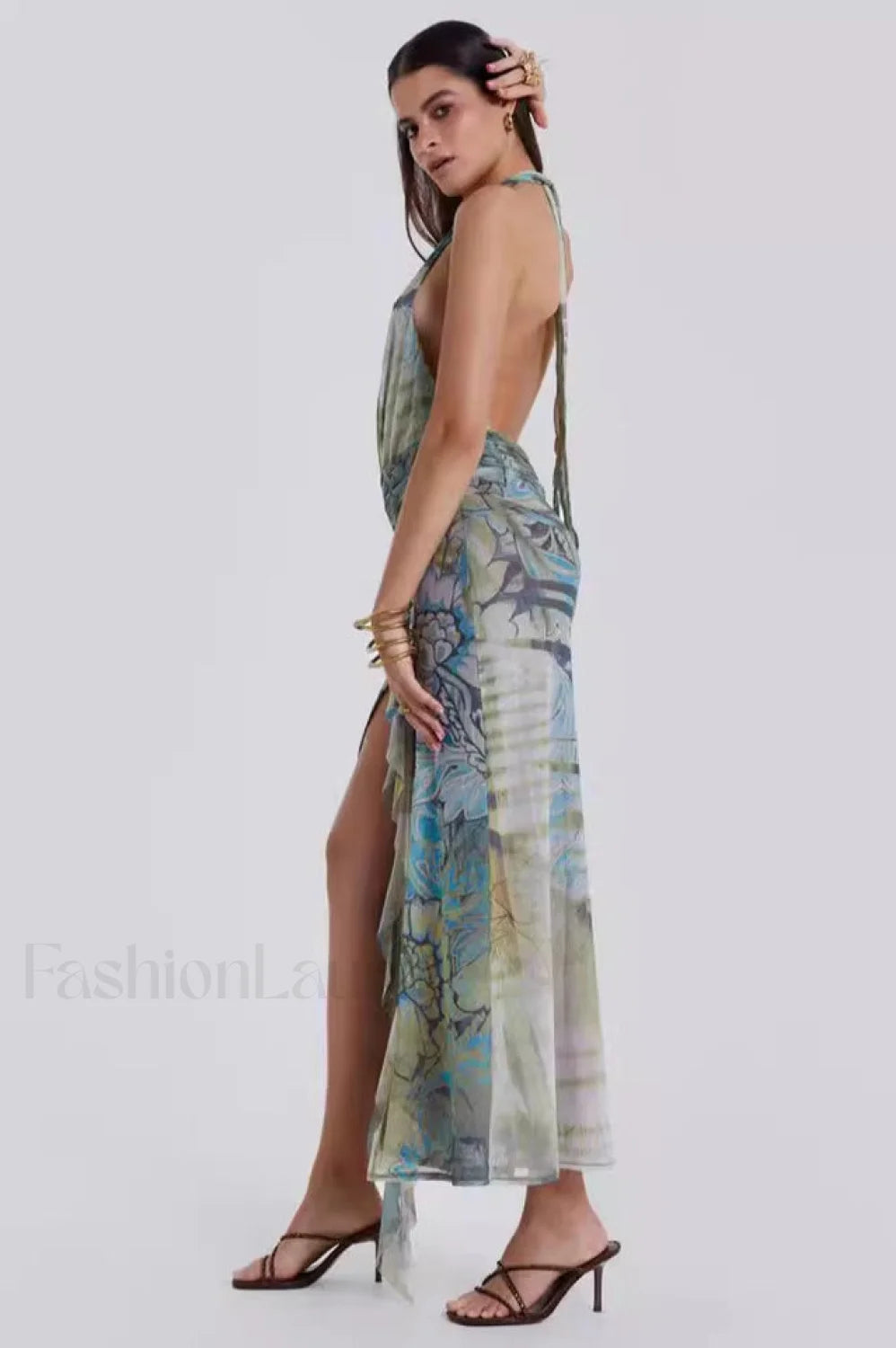 Cindy Plunge Stylish Maxi Dress
