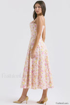 Clarabelle Pink Meadow Charming Print Cotton Sundress