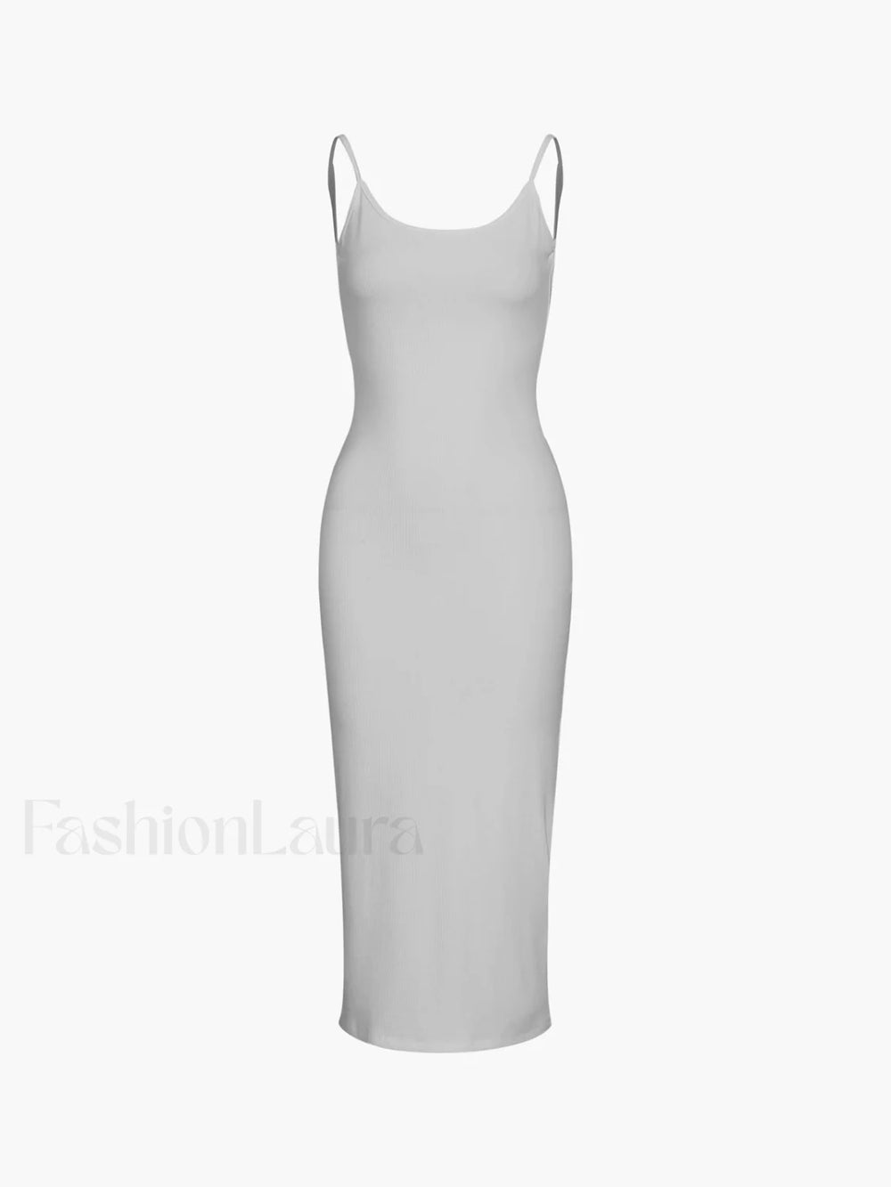 Classic Open Graceful Back Midi Dress Grey / XS Dresses