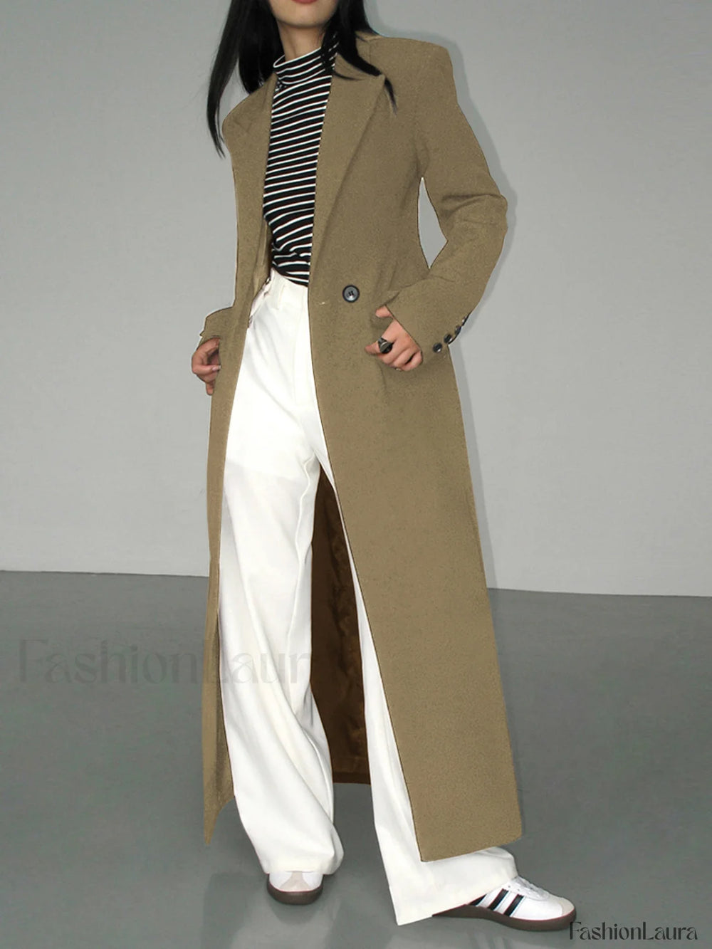 Collar Pocket Blazer Coat Khaki / XS Blazers