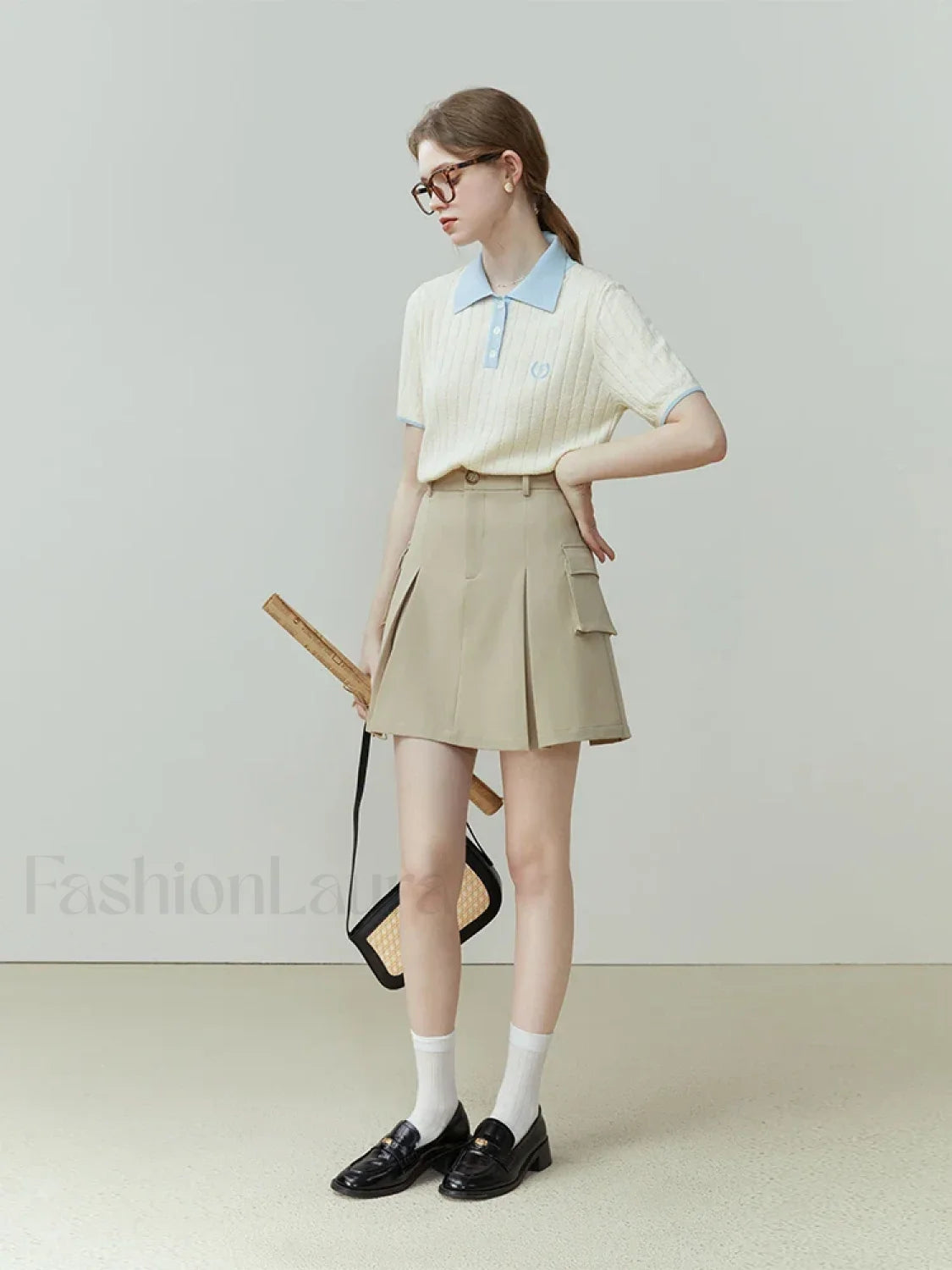 College Style Color Matching T-Shirt Secondary image