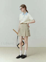 College Style Color Matching T Shirt