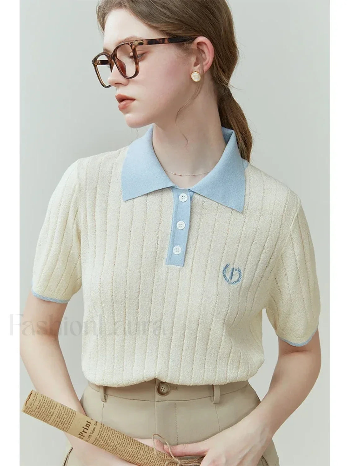 College Style Color Matching T Shirt Main image