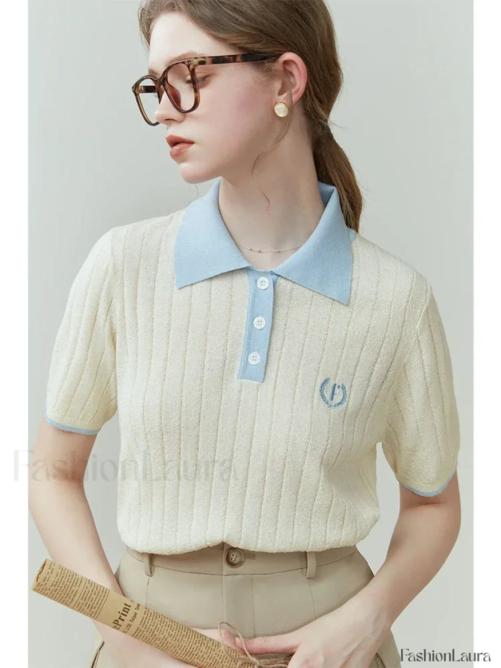 College Style Color Matching T Shirt