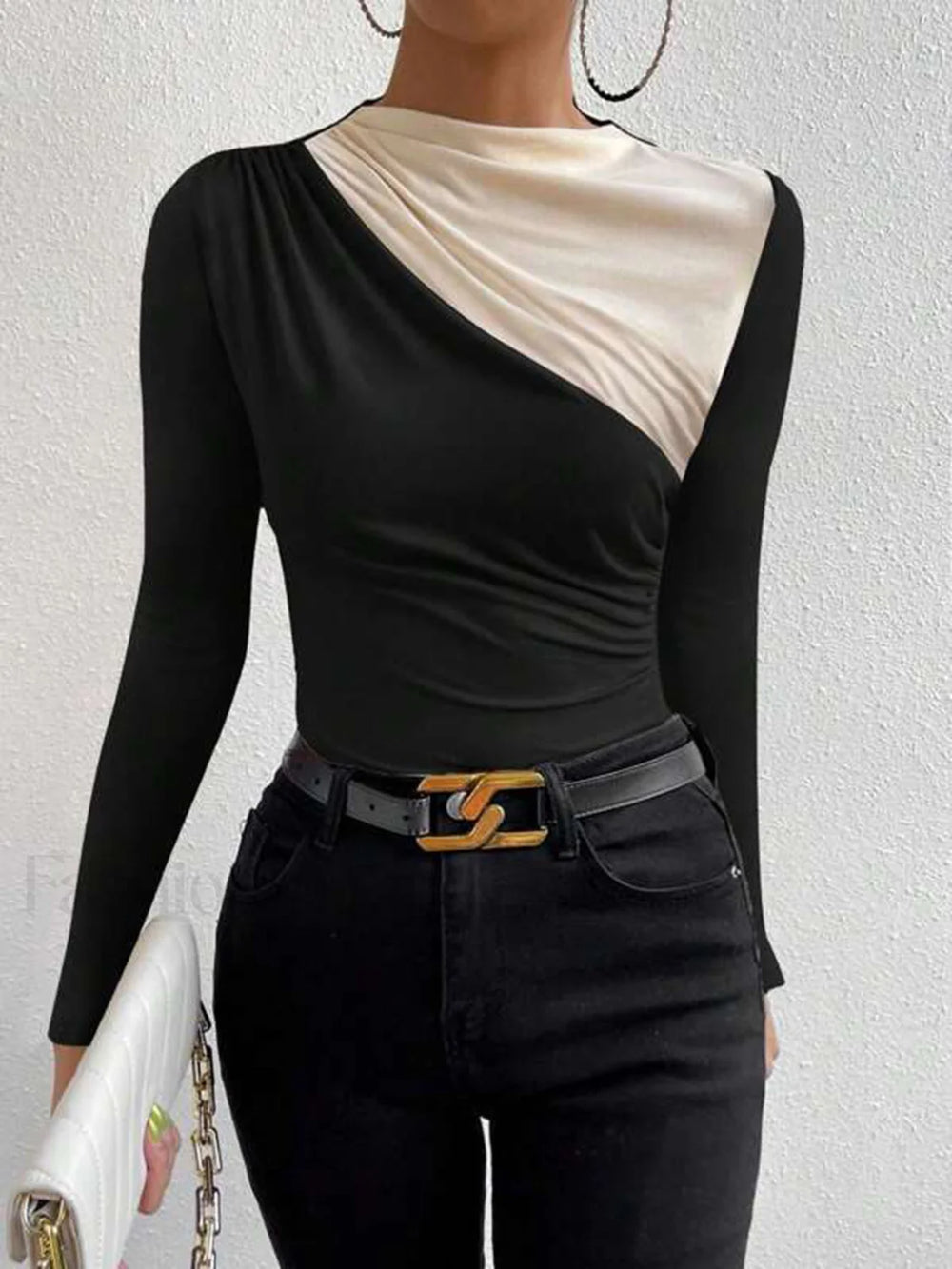 Color Block Long Sleeve T Shirt T Shirts